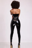 Vinyl High V Waist Leggings in Black
