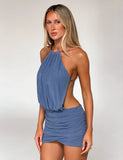 EVANNA MINI DRESS SLATE BLUE