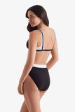 Drift Bra Black White Layered Solids