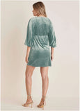 Stretch Velvet V Neck Mini Tourmaline