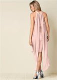 Chiffon Overlay Bandage Dress Blush