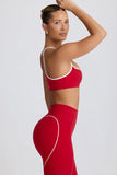 Soft Active Sweetheart Neck Sports Bra in Hot Red