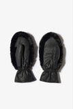 Faux Fur Gloves in Black