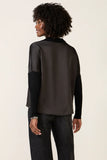 Tina Mixed Media Satin Top