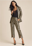 Leopard Jacquard Blazer Black Gold