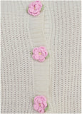 Rose Button Cardigan Off White