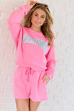 Paradise Pink Cropped Graphic Sweatshirt