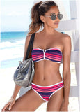 Bandeau Bikini Top Sunburst Stripe