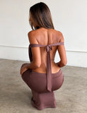 IOLLA STRAPLESS MAXI DRESS MOCHA