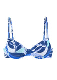 Underwire Bikini Top Blue White Tropic