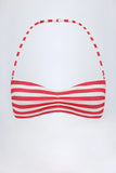 Multiway Bikini Top in Cherry Red Stripe