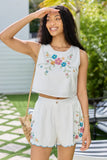 Fresh Flowers Ivory Multi Embroidered Woven Set