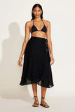 Lana Linen Wrap Skirt Black EcoLinen