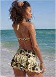 Goddess Push Up Halter Top Tricolor Jungle