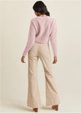 V Neck Sweater Pink Multi