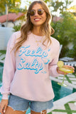 Feelin Salty Purple Graphic Sweatshirt