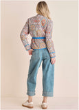 Quilted Full Zip Jacket Medallion Golden Patchwork