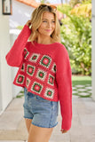 Marlie Red Crochet Sweater SALE