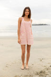 Pink And Yellow Striped Cover Up Romper