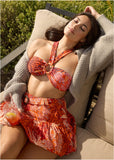 Bamboo Ring Bikini Top Parrot Palm