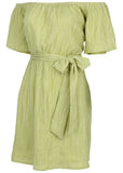 Off The Shoulder Mini Dress Light Green