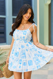 Effortless Charm Blue Seashell Tile Dress