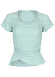 Bubbly Knit Wrap Top Dusty Mint