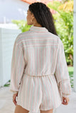 Dream Destination Striped Long Sleeve Top and Shorts Set FINAL SALE