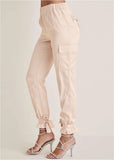 Satin Jogger Pants Peach Dust