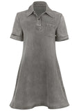 Denim Mini Dress Grey Wash