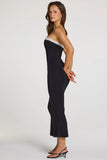 Modal Lace Trim Midaxi Dress in Black