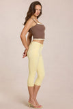 Mid Rise Capri Jeans in Lemon Yellow