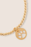 Classic Gold 3mm Bracelet Paw Print Gold Disc