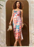 Cowl Neck Slip Dress Venetian Patchwork