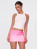 SARIAH MINI SKIRT PINK MACRO FLORAL PINK BLOSSOM