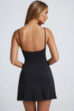 Hardware Detail A Line Mini Dress in Black