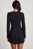 Structured Single Breasted Blazer Mini Dress in Black