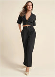 Flare Leg Suiting Set Black