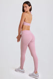 Foldover Mid Rise Stirrup Leggings in Mauve