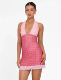 NAVIA DRESS RED RED CHECK