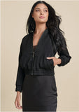 Texture Bomber Jacket Jet Black