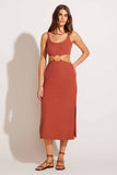 The Icon Cutout Dress Terracotta Organic Rib