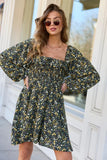 Sophia Black Floral Smocked Top Dress