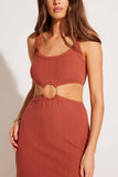 The Icon Cutout Dress Terracotta Organic Rib