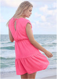 Tiered Cover Up Dress Raspberry