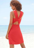 Twist Back Mini Dress Red