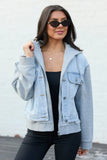 Jazzy Denim French Terry Hooded Jacket SALE