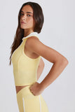 Soft Active Polo Crop Top in Lemon