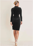 Velvet Cut Out Dress Jet Black