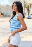 Harmony Blue Stripe Sweater Tank